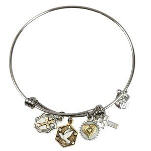 Love This Life Faith Hope Love Charm Bracelet W/ Box Adjustable Stainless Steel